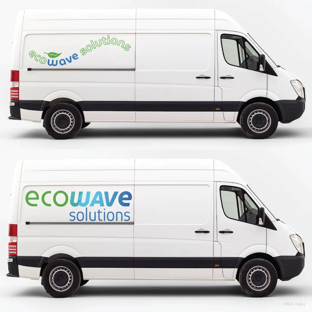 EcoWave final logo design representing the intersection of land and sea conservation